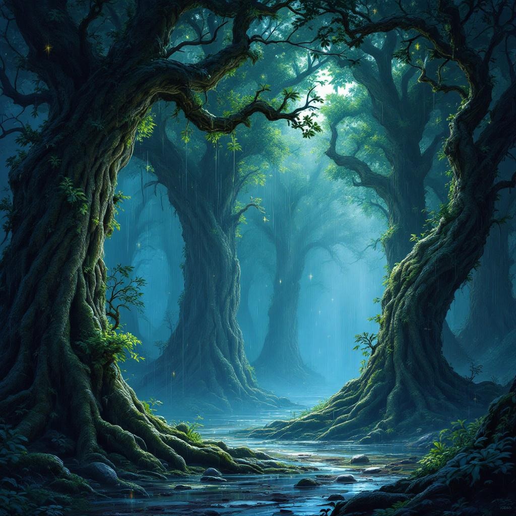 Mystical enchanted forest